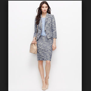 Ann Taylor Blue  Tweed Pencil Skirt